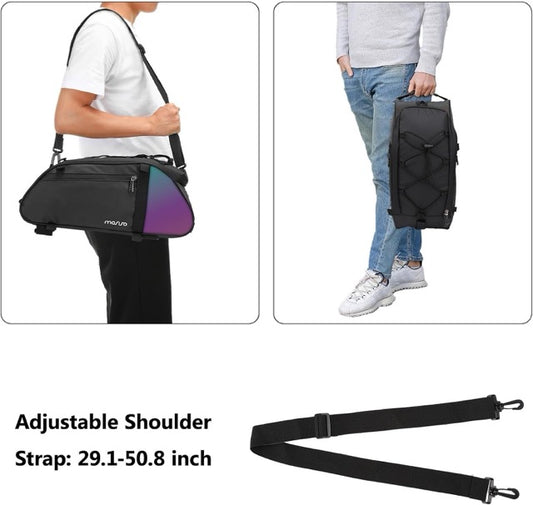MOSISO Bike Rack Bag with Dazzle Tail, Waterproof Bicycle Rear Rack Trunk Bag