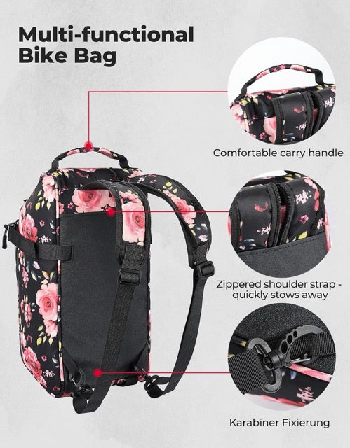 KEMIMOTO Rear Bike Rack Bag, 13L Water-resistant Trunk Bags 3-IN-1