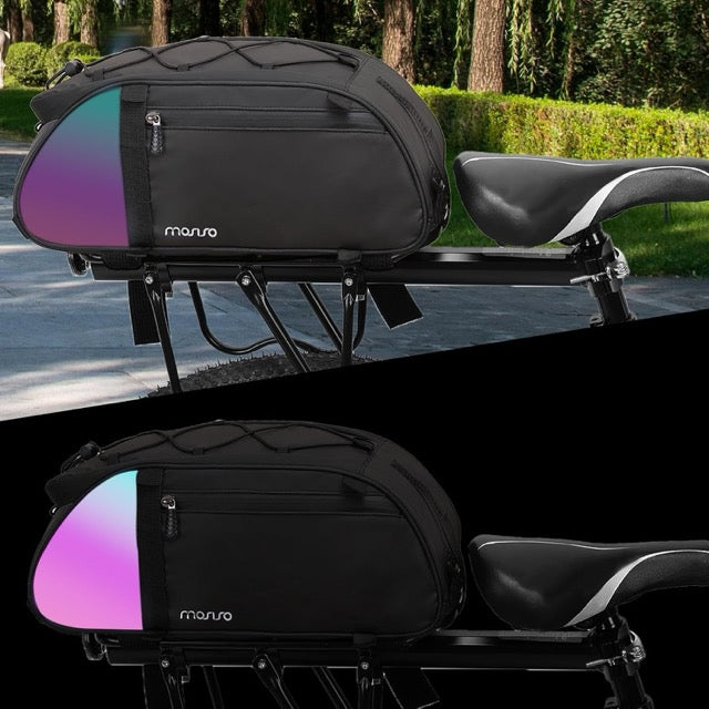 MOSISO Bike Rack Bag with Dazzle Tail, Waterproof Bicycle Rear Rack Trunk Bag