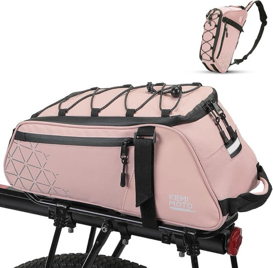 KEMIMOTO Rear Bike Rack Bag - 8L PVC Water Resistant