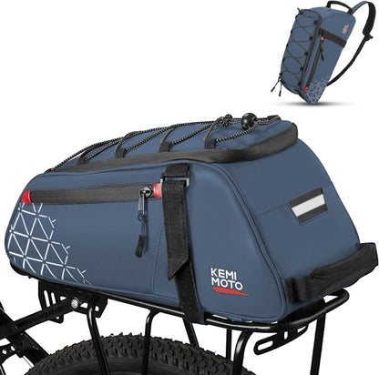 KEMIMOTO Rear Bike Rack Bag - 8L PVC Water Resistant