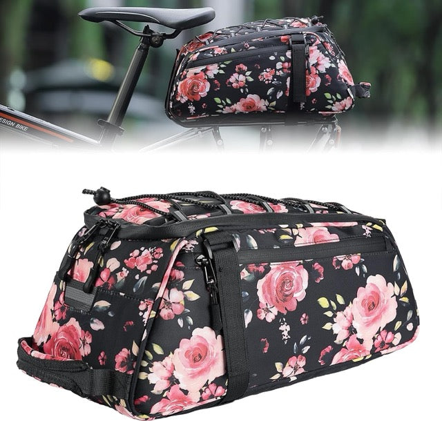 KEMIMOTO Rear Bike Rack Bag, 13L Water-resistant Trunk Bags 3-IN-1