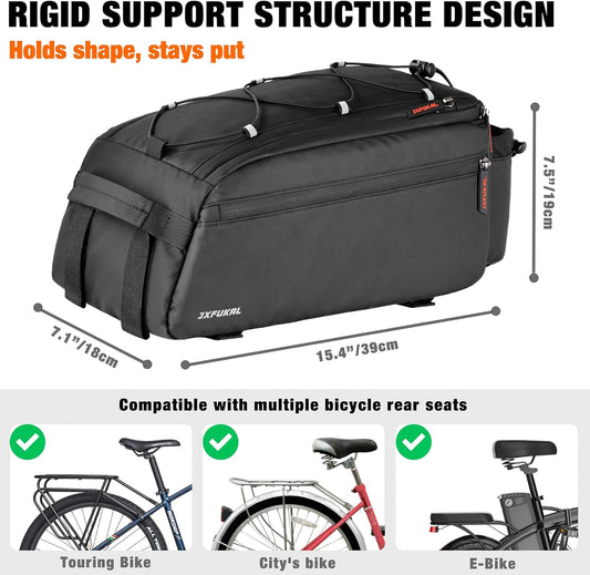Bike Bags for Bicycle Rear rack, 13L Supportive