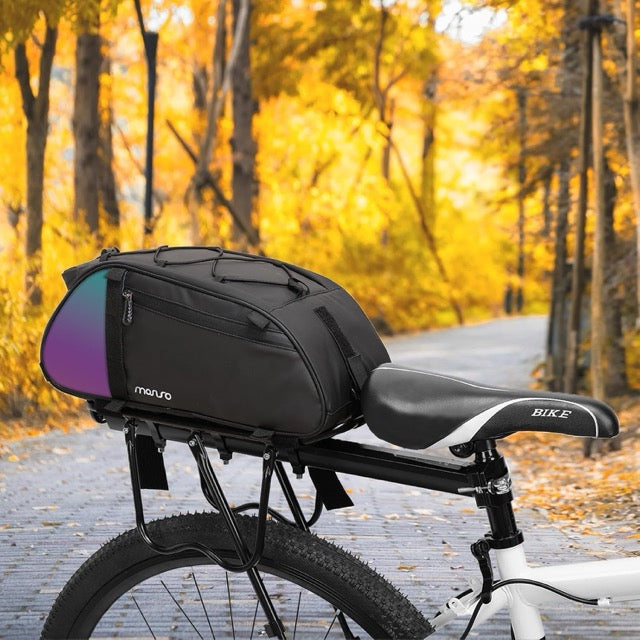 MOSISO Bike Rack Bag with Dazzle Tail, Waterproof Bicycle Rear Rack Trunk Bag