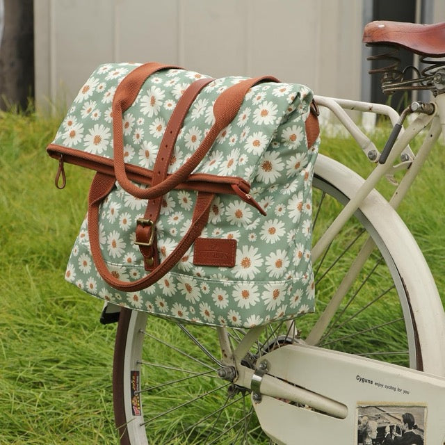 TOURBON Bike Bag for Bicycle Rear Rack Pannier Roll-top Women Shoulder Bag