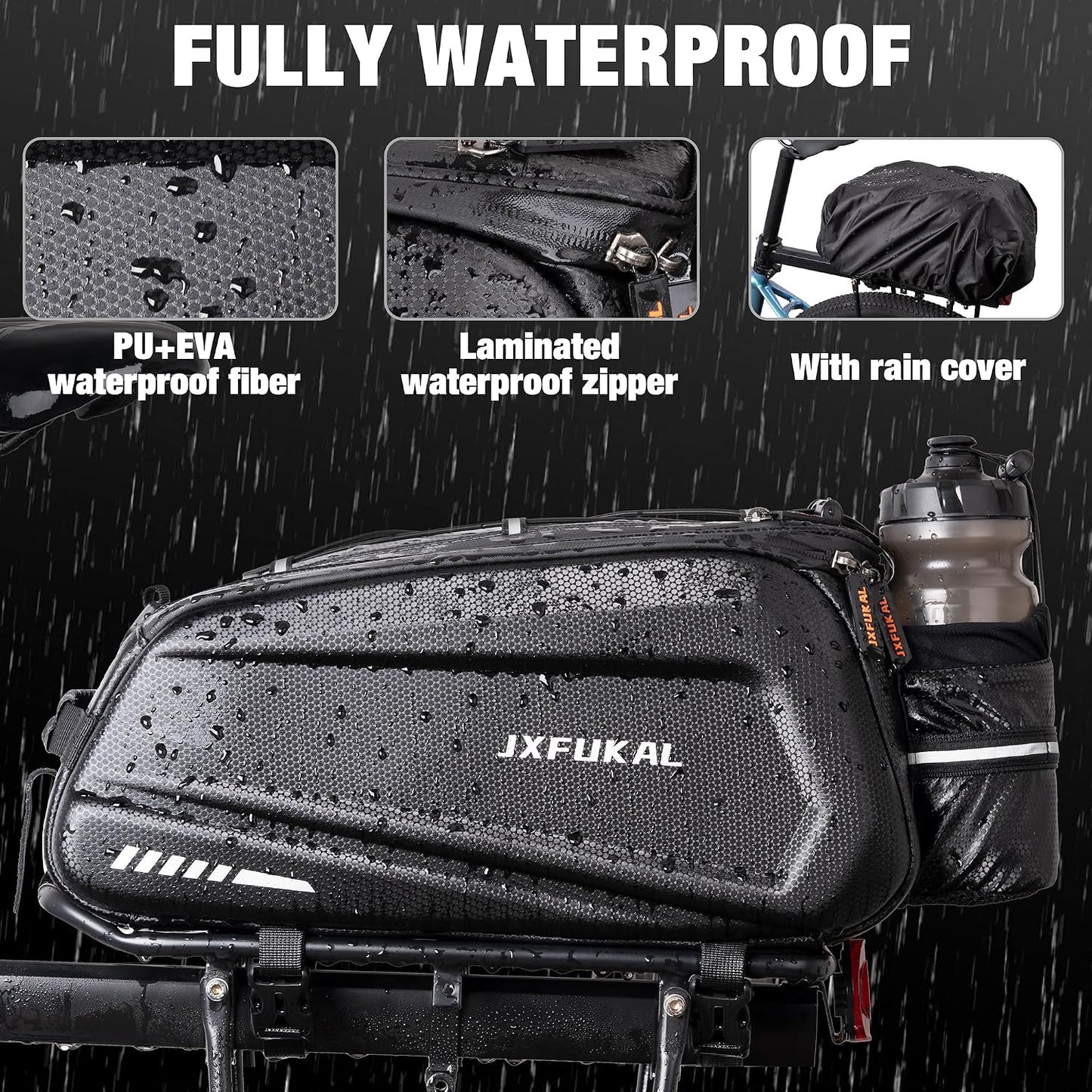 JXFUKAL Bike Bags for Bicycle Rear rack - 9.5L/17L/40L